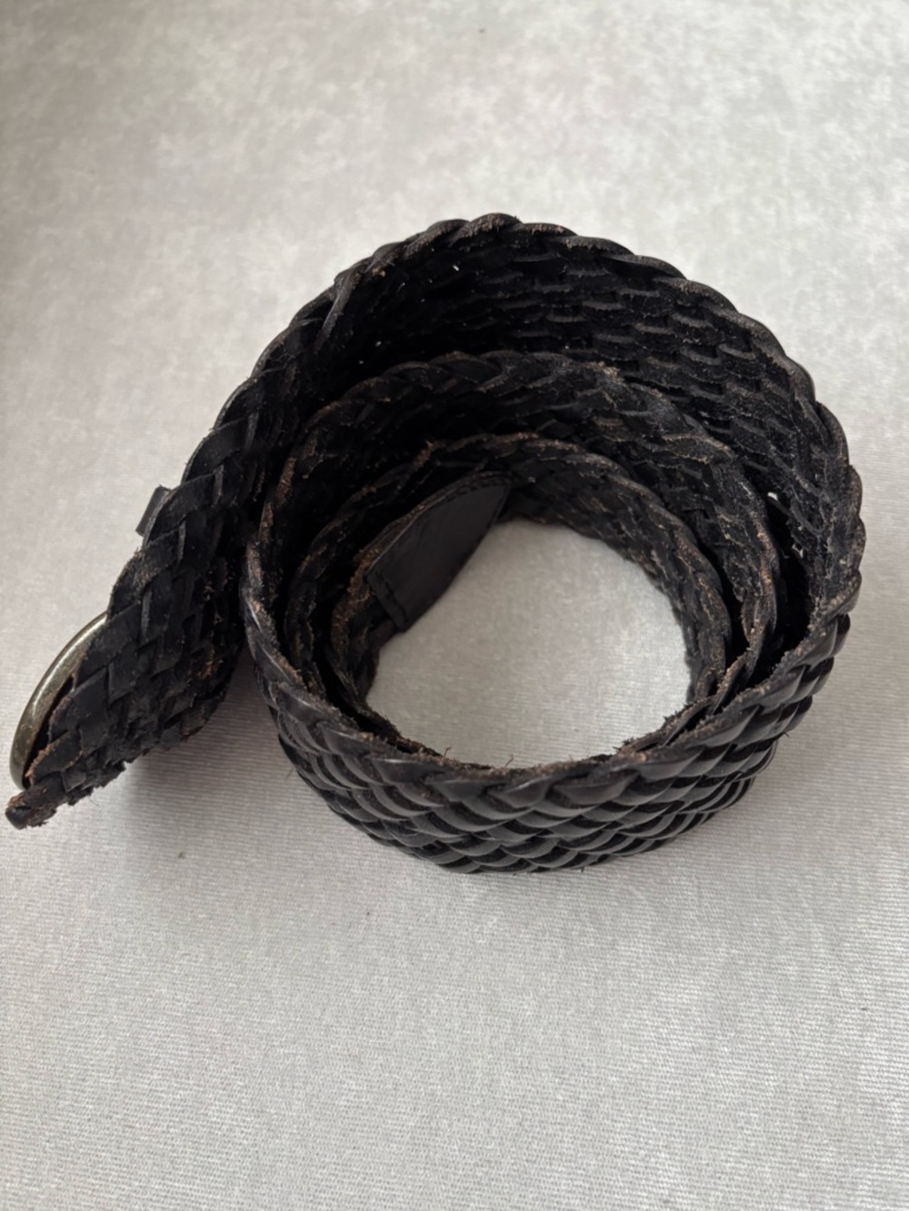 Unbranded Black Brown Braided Leather Belt Size Medium - Picture 6 of 6
